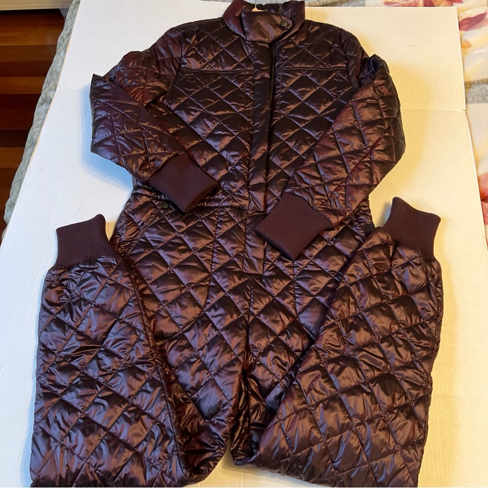 LUXTON Sz L Woman’s Snow Ski The Original Jumpsuit Brown Red No.1.2 NWOT - Picture 4 of 16